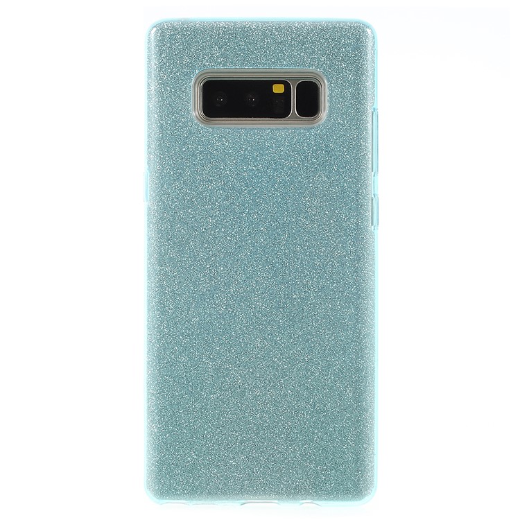 

For Samsung Galaxy Note 8 N950 Glittery TPU + PC Hybrid Mobile Phone Case Accessory - Blue