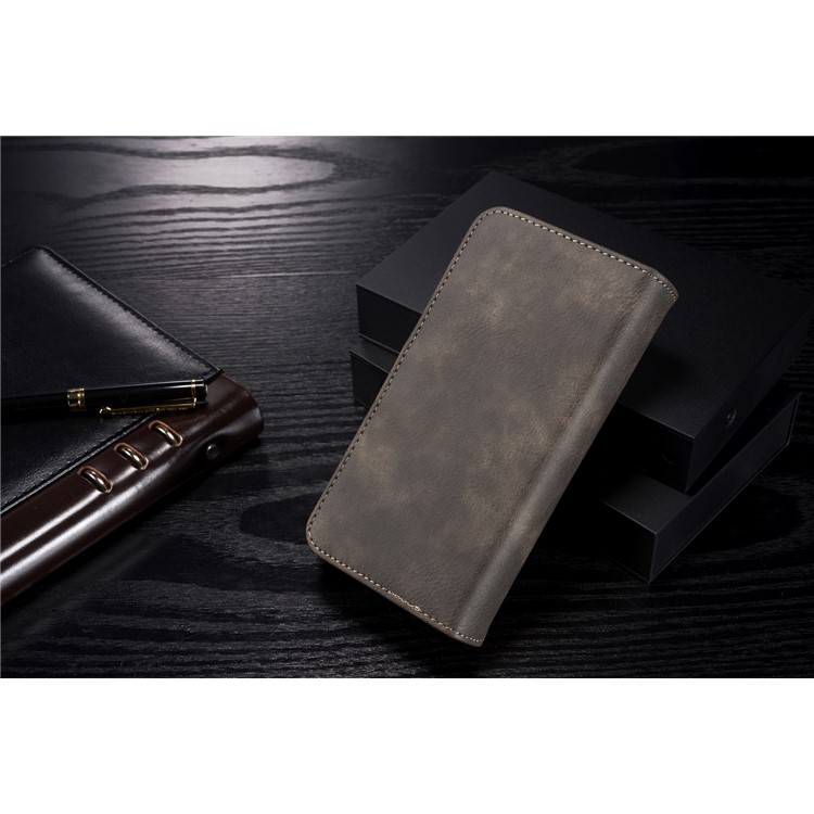 dg. MING Cuero Split Multi-ranura con el interior de la PC Back Shell para Samsung Galaxy Nota 8 SM-N950 - café-3