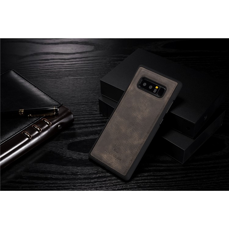 dg. MING Cuero Split Multi-ranura con el interior de la PC Back Shell para Samsung Galaxy Nota 8 SM-N950 - café-4