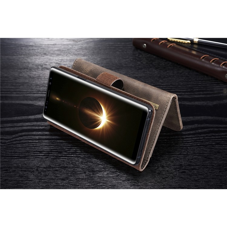 dg. MING Cuero Split Multi-ranura con el interior de la PC Back Shell para Samsung Galaxy Nota 8 SM-N950 - café-7