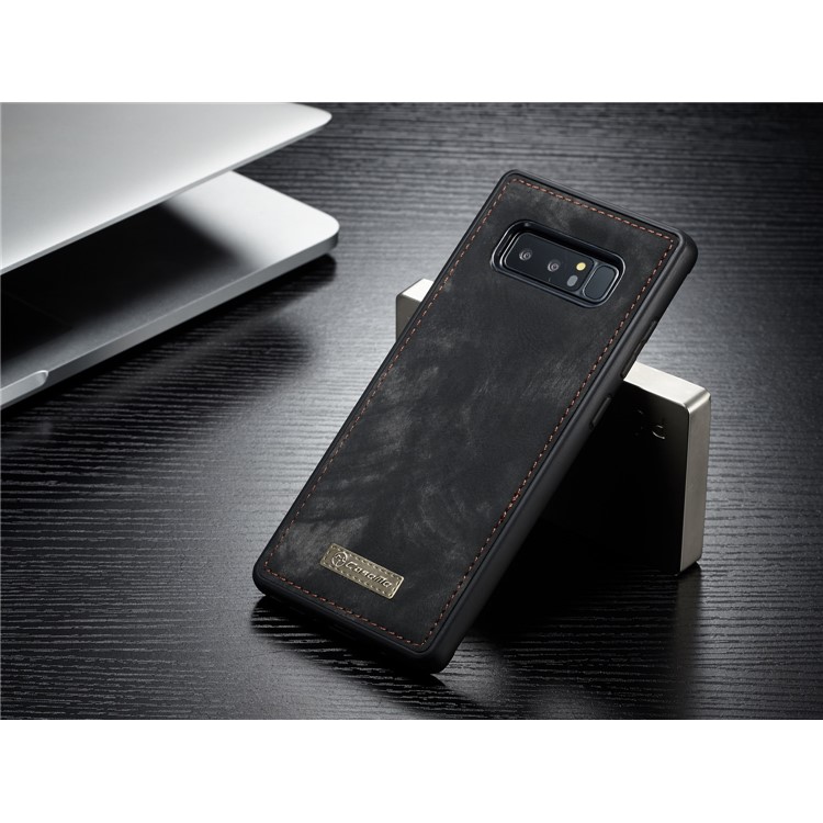 CASEME 2-à la place de qqn-1 Multi détachable-Housse en cuir pour portefeuille Wallet Split pour Samsung Galaxy Note 8 SM-N950 - Noir-10