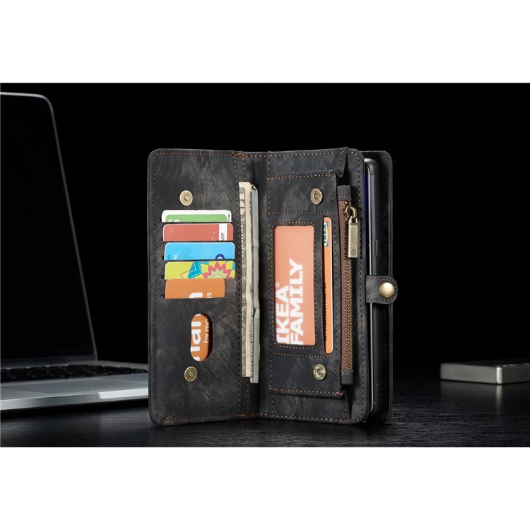 CASEME 2-à la place de qqn-1 Multi détachable-Housse en cuir pour portefeuille Wallet Split pour Samsung Galaxy Note 8 SM-N950 - Noir-15