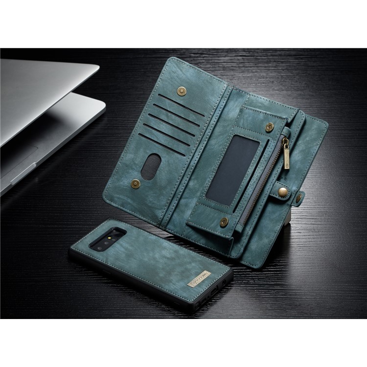 CASEME Multifunctional Wallet Split Leather Phone Cover for Samsung Galaxy Note 8 SM-N950 - Green-14