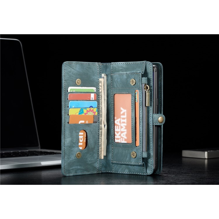 CASEME Multifunctional Wallet Split Leather Phone Cover for Samsung Galaxy Note 8 SM-N950 - Green-16