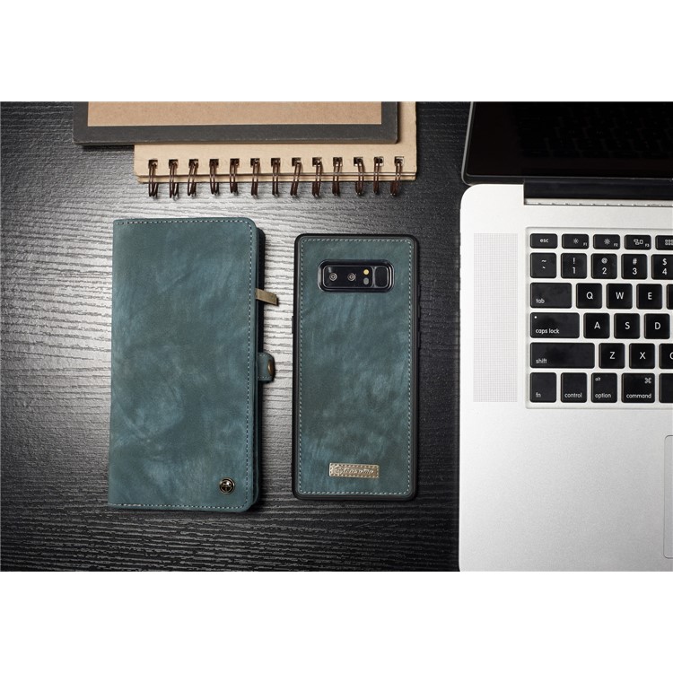 CASEME Multifunctional Wallet Split Leather Phone Cover for Samsung Galaxy Note 8 SM-N950 - Green-8