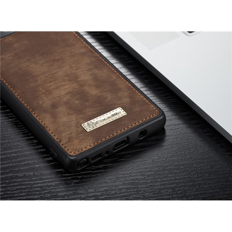 CASEME 2-dentro-1 Vintage Split Leather Shell com Multi-Carteira do entalhe para Samsung Galaxy Note 8 SM-N950 - Castanho-20