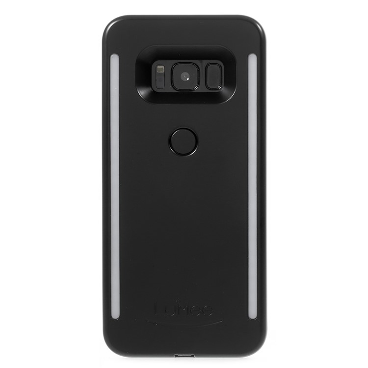 LUMEE Illuminated LED Light Up Selfie Hard Case Cover for Samsung Galaxy S8 SM-G950 - Black-2