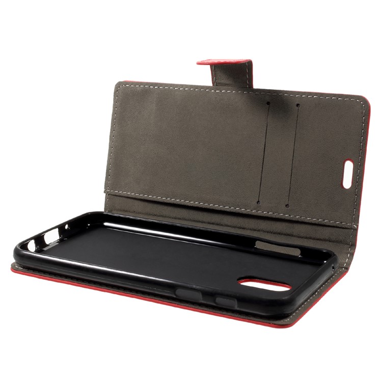 PU Leather Wallet Stand Mobile Case for Samsung Galaxy C7 (2017) - Red-5