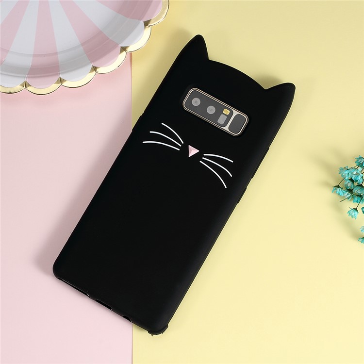 

3D Moustache Cat Silicone Case for Samsung Galaxy Note 8 SM-N950 - Black