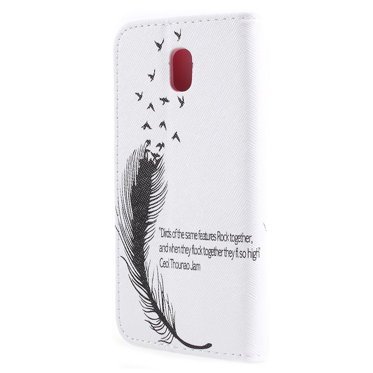 Pattern Printing Leather Wallet Case for Samsung Galaxy J5 (2017) EU Version / J5 Pro (2017) - Feather and Birds-2