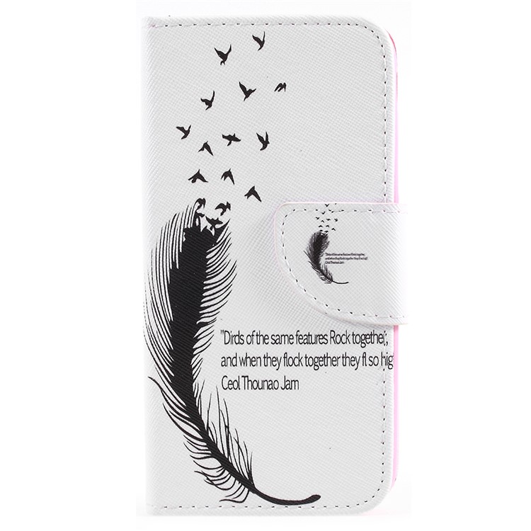 Pattern Printing Leather Wallet Case for Samsung Galaxy J5 (2017) EU Version / J5 Pro (2017) - Feather and Birds-3