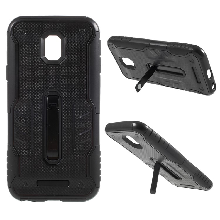 Hybrid PC + TPU Kickstand Cell Phone Case for Samsung Samsung Galaxy J7 (2017) EU Version / J7 Pro (2017) - Black-1