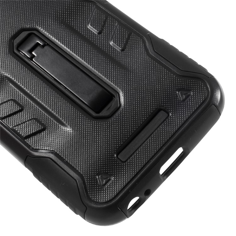 Hybrid PC + TPU Kickstand Cell Phone Case for Samsung Samsung Galaxy J7 (2017) EU Version / J7 Pro (2017) - Black-5