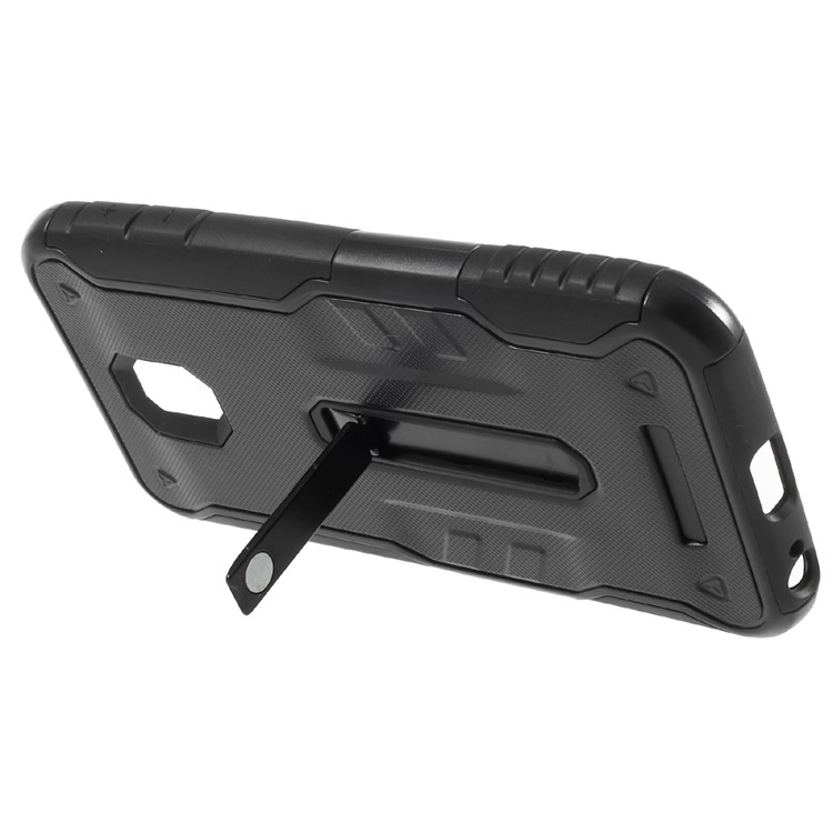 Hybrid PC + TPU Kickstand Cell Phone Case for Samsung Samsung Galaxy J7 (2017) EU Version / J7 Pro (2017) - Black-6