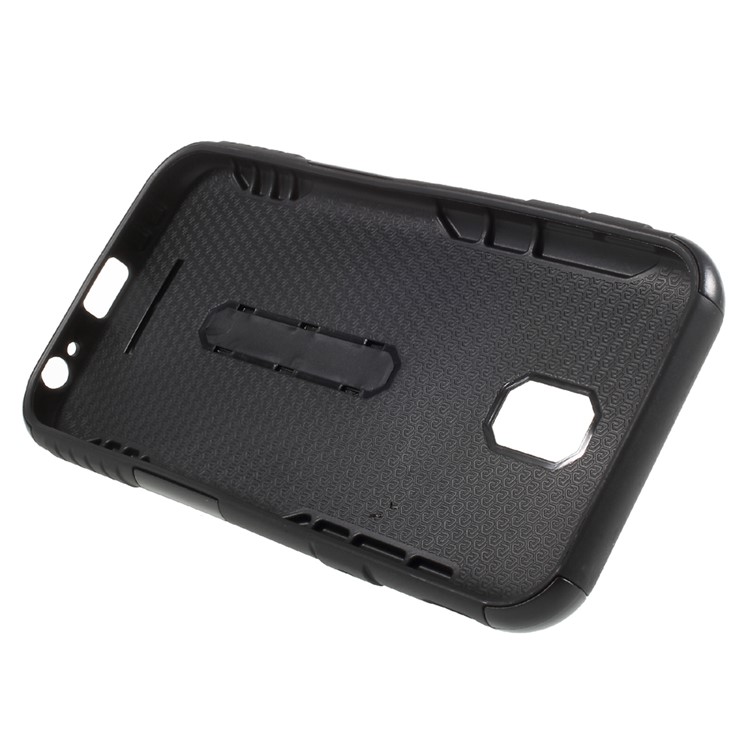 Hybrid PC + TPU Kickstand Cell Phone Case for Samsung Samsung Galaxy J7 (2017) EU Version / J7 Pro (2017) - Black-7