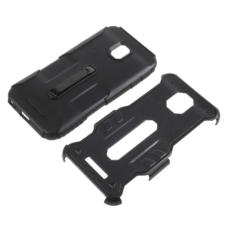 Hybrid PC + TPU Kickstand Cell Phone Case for Samsung Samsung Galaxy J7 (2017) EU Version / J7 Pro (2017) - Black-9