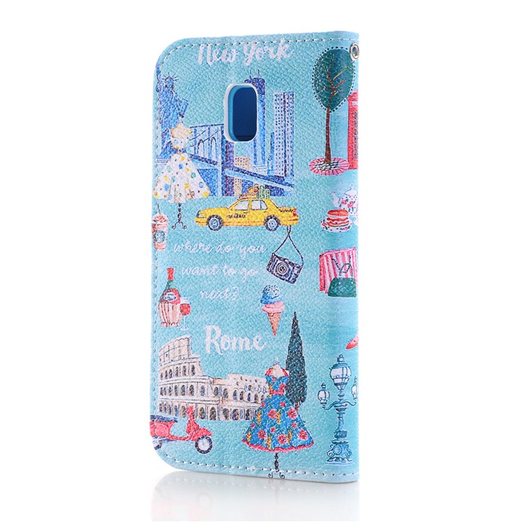 Wallet Leather Stand Case for Samsung Galaxy J5 Pro (2017) / J5 (2017) EU Version - London Paris Elements-2