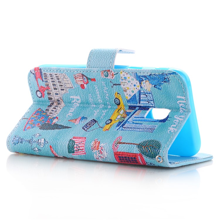 Wallet Leather Stand Case for Samsung Galaxy J5 Pro (2017) / J5 (2017) EU Version - London Paris Elements-3