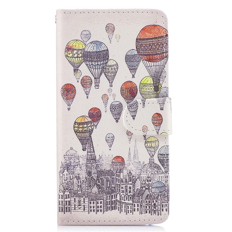 

Wallet Leather Phone Shell Case for Samsung Galaxy J5 Pro (2017) / J5 (2017) EU Version - Hot-air Balloon and Buildings