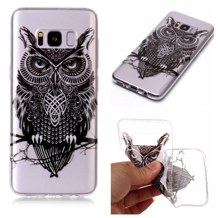 

Pattern Printing IMD TPU Flexible Phone Protection Shell for Samsung Galaxy S8 G950 - Owl