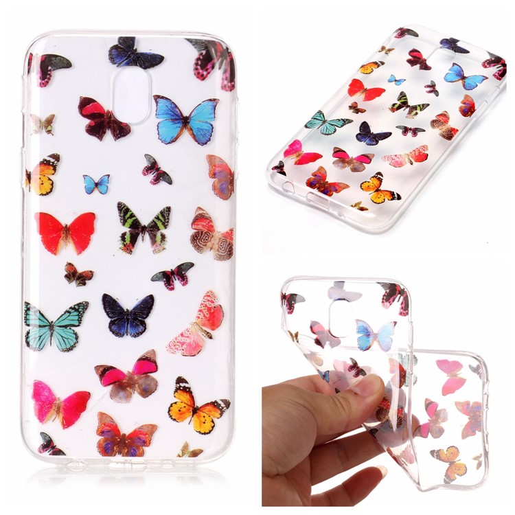 

For Samsung Galaxy J7 Pro (2017) / J7 (2017) EU Version Clear IMD TPU Gel Mobile Phone Case - Butterflies