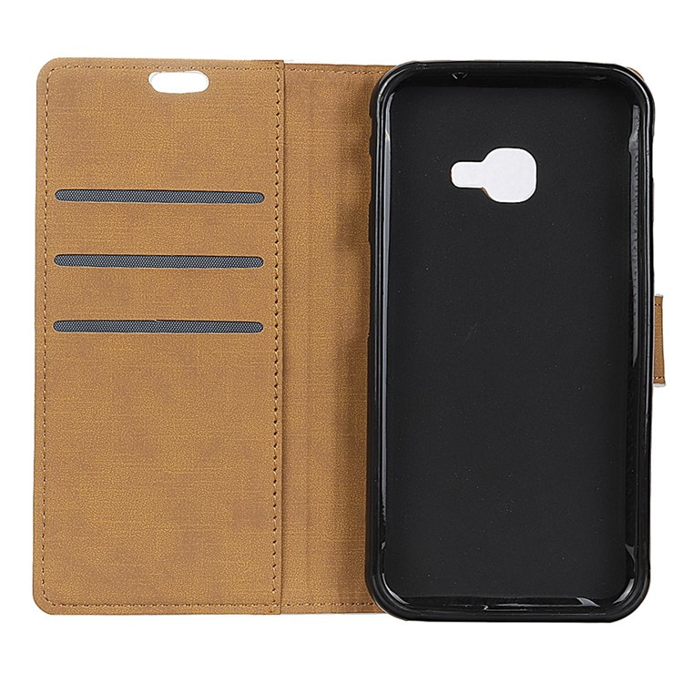 PU Leather Wallet Stand Mobile Phone Case for Samsung Galaxy Xcover 4 - Black-7