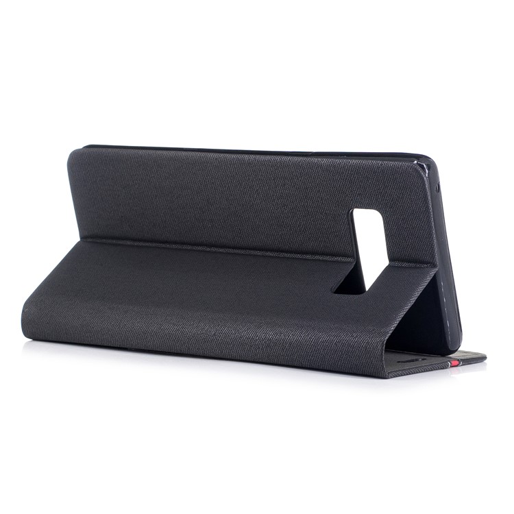 Contrast Color Leather Card Holder Phone Case with Stand for Samsung Galaxy Note 8 SM-N950 - Black-3