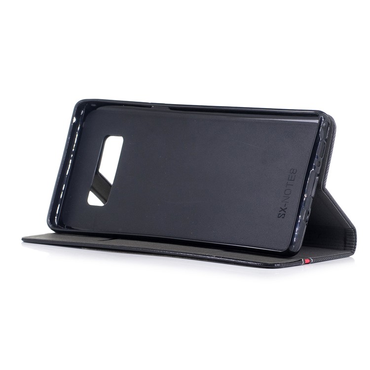 Contrast Color Leather Card Holder Phone Case with Stand for Samsung Galaxy Note 8 SM-N950 - Black-4