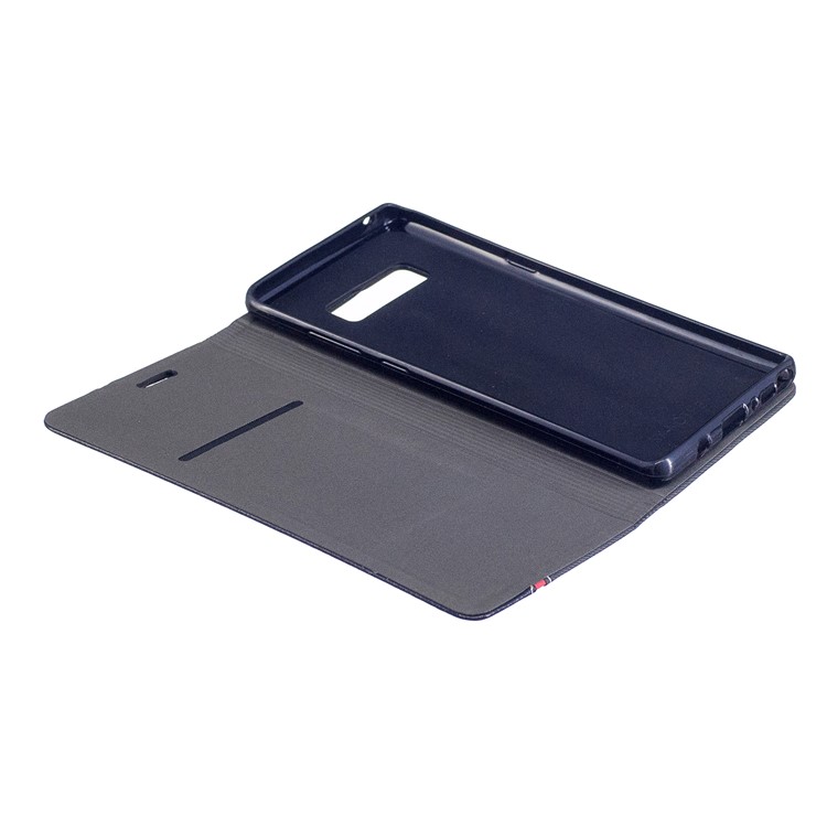 Contrast Color Leather Card Holder Phone Case with Stand for Samsung Galaxy Note 8 SM-N950 - Black-7