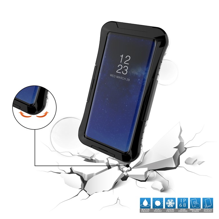 IP68 A Prueba 6M Caso De Suciedad / Polvo / Nieve Bajo El Agua Caja Impermeable Para La Nota 8 SM-N950 - Negro-2