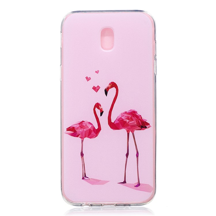 

Embossment Pattern Soft TPU Back Phone Shell for Samsung Galaxy J7 Pro (2017) / J7 (2017) EU Version - Flamingo
