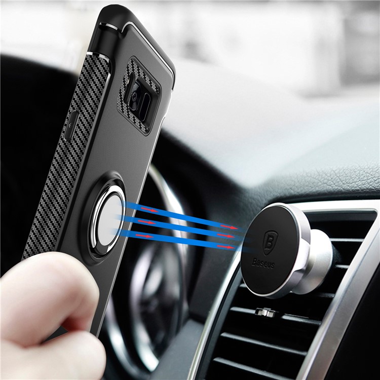 Armor PC TPU Hybrid Rotating Kickstand Case for Samsung Galaxy S8 G950 - Black-2