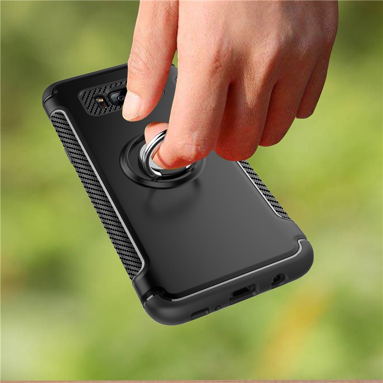 Armor PC TPU Hybrid Rotating Kickstand Case for Samsung Galaxy S8 G950 - Black-5