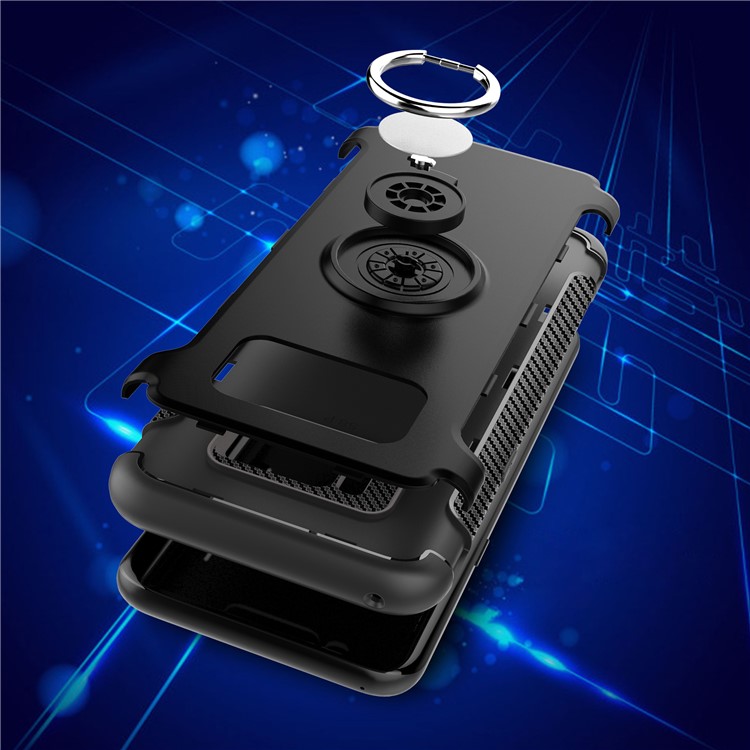 Armor PC TPU Hybrid Rotating Kickstand Case for Samsung Galaxy S8 G950 - Black-7