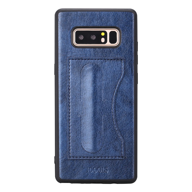

IDOOLS Leather Coated TPU Kickstand Card Slot Back Case for Samsung Galaxy Note 8 SM-N950 - Blue