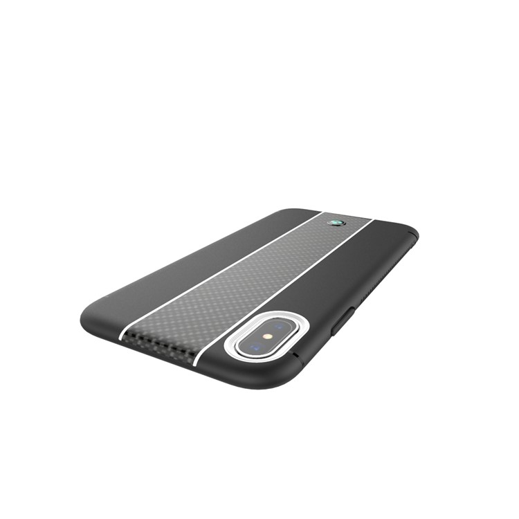TOTU Matte Carbon Fiber Texture TPU Phone Case for iPhone X/10 5.8 inch - Black-3