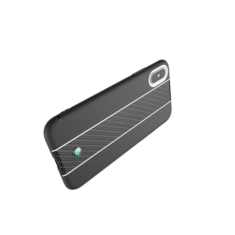 TOTU Matte Carbon Fiber Texture TPU Phone Case for iPhone X/10 5.8 inch - Black-4
