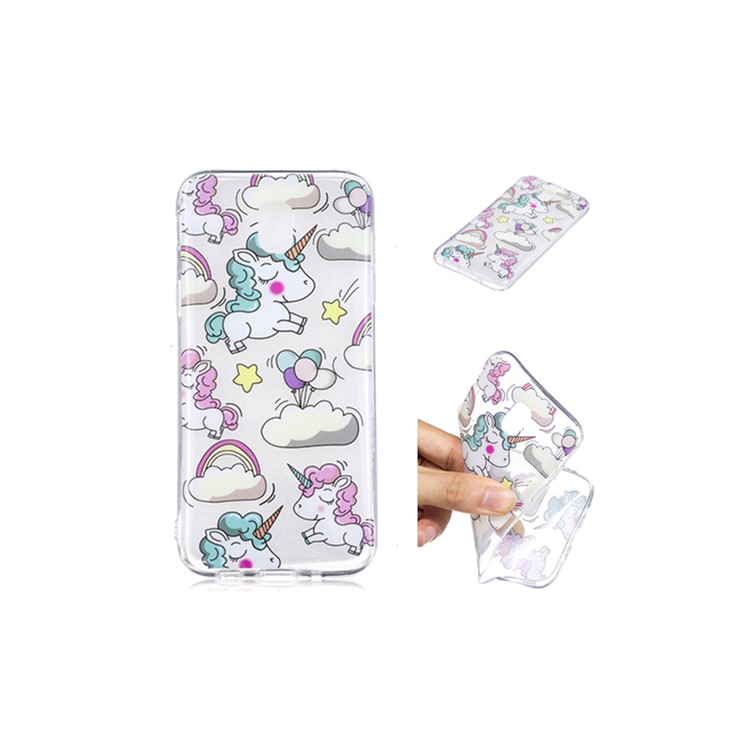

Pattern Printing IMD TPU Case for Samsung Galaxy J7 Pro (2017) / J7 (2017) EU Version - Cloud and Unicorn