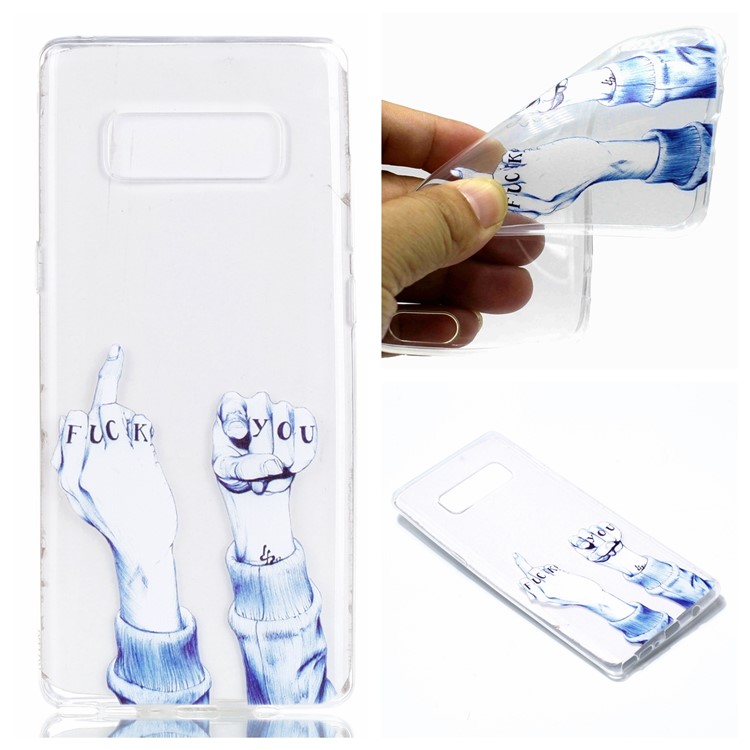 

Pattern Printing TPU Cover for Samsung Galaxy Note 8 SM-N950 - Fuck You Pattern