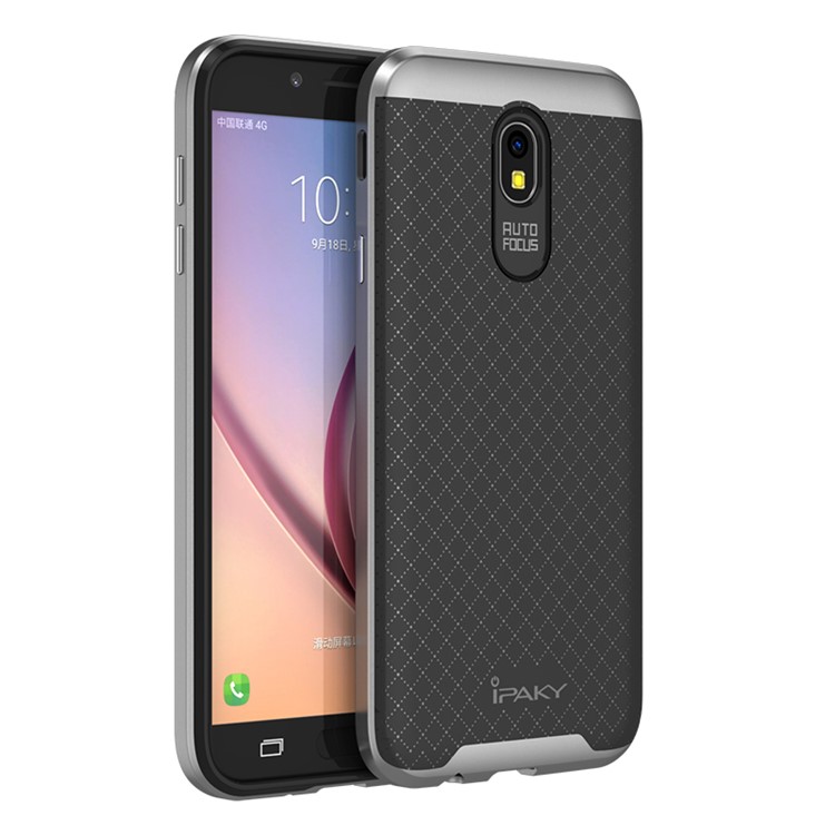 

IPAKY Для Samsung Galaxy J7 (2017) ЕС Версия / J7 Pro (2017) Рамка ПК + ТПУ Обратно Комбо Крышка Телефона - Серебряный, Galaxy J7 (2017)