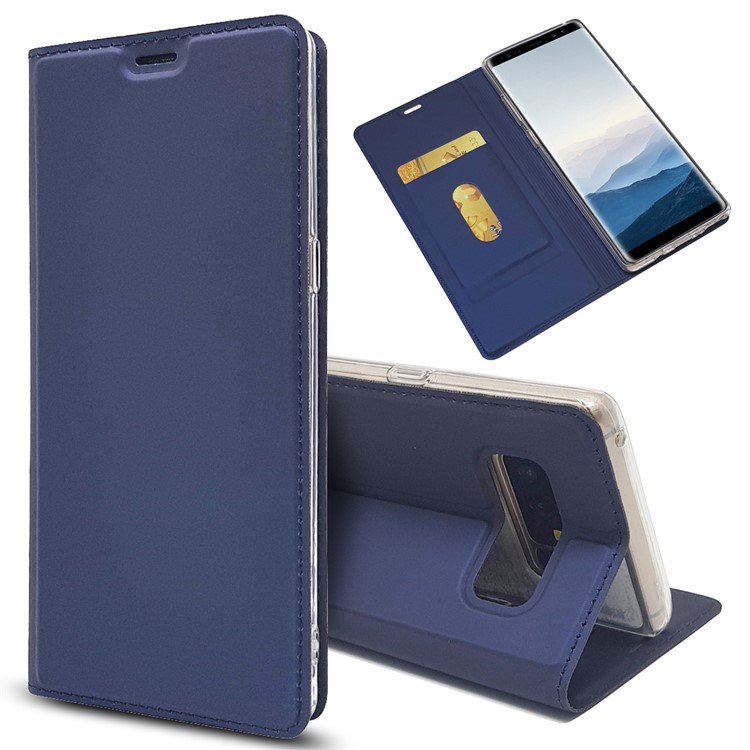 

Magnetic Leather Card Slot Case for Samsung Galaxy Note 8 SM-N950 - Dark Blue