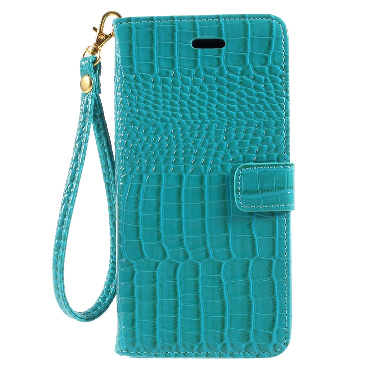 

Crocodile Texture PU Leather Stand Phone Shell for Samsung Galaxy Note 8 N950 with Strap - Blue