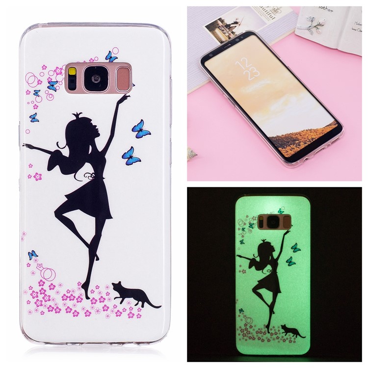 For Samsung Galaxy S8 G950 IMD Luminous Patterned TPU Soft Cell Phone Lightweight Case - Elegant Girl-1