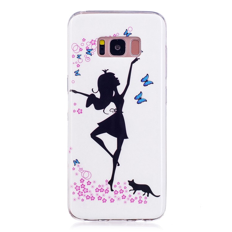 For Samsung Galaxy S8 G950 IMD Luminous Patterned TPU Soft Cell Phone Lightweight Case - Elegant Girl-2