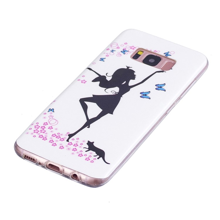 For Samsung Galaxy S8 G950 IMD Luminous Patterned TPU Soft Cell Phone Lightweight Case - Elegant Girl-3