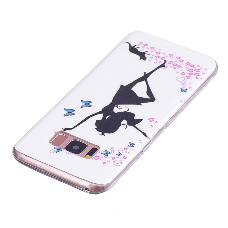For Samsung Galaxy S8 G950 IMD Luminous Patterned TPU Soft Cell Phone Lightweight Case - Elegant Girl-4