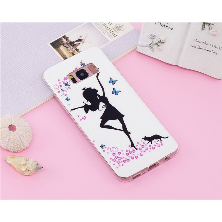For Samsung Galaxy S8 G950 IMD Luminous Patterned TPU Soft Cell Phone Lightweight Case - Elegant Girl-6