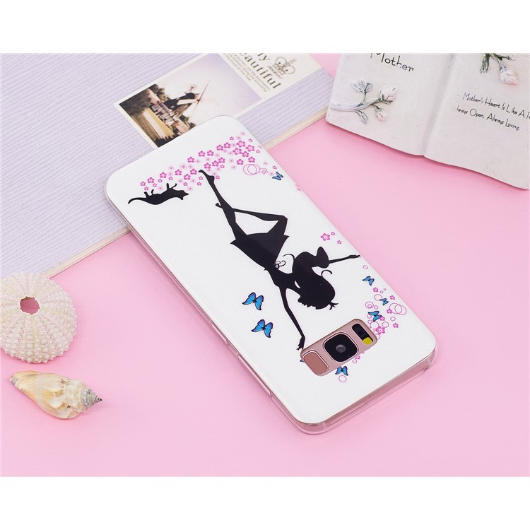 For Samsung Galaxy S8 G950 IMD Luminous Patterned TPU Soft Cell Phone Lightweight Case - Elegant Girl-7