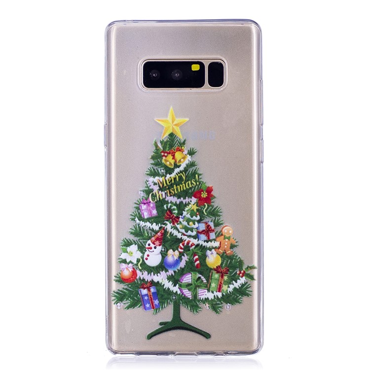 Pattern Printing Christmas Series Soft TPU Gel Back Case for Samsung Galaxy Note 8 SM-N950 - Tree with Presents-1