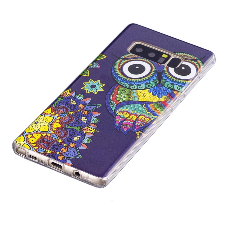 Luminous Glow IMD Patterned TPU Mobile Cover for Samsung Galaxy Note 8 SM-N950 - Colorful Owl-3